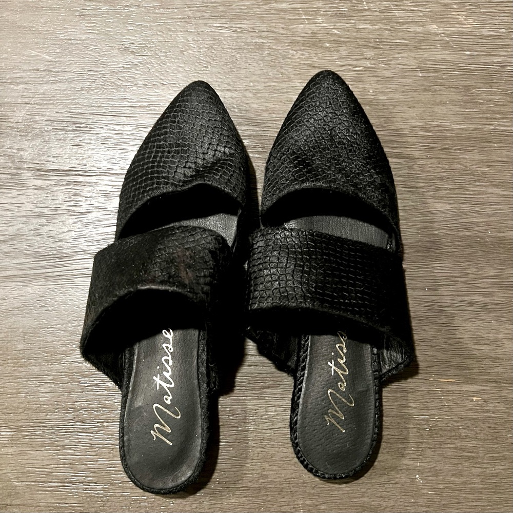 Black Matisse 8.5 Pointed Mules